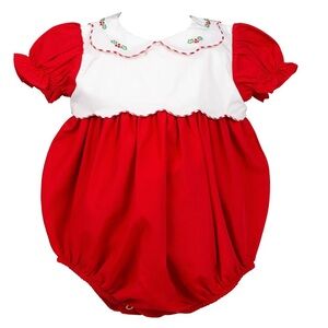 The Proper Peony Baby Girls 3M Bubble Red Tinsel Christmas Holiday Collar Luxury